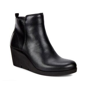 NEW ECCO BELLA WEDGE Bootie Boot EU 39 (US 8 - 8.5) Black Leather